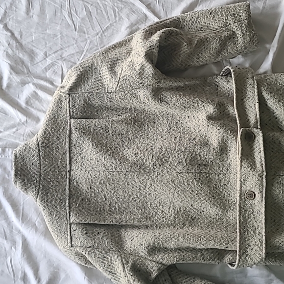 Tweed gray & cream vintage wool blend trench coat. Freddi Gail made in U… - Picture 8 of 14